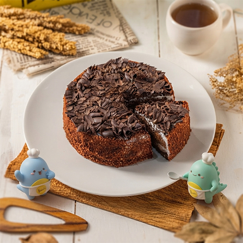 Double Choco Patata dengan serutan cokelat di atasnya